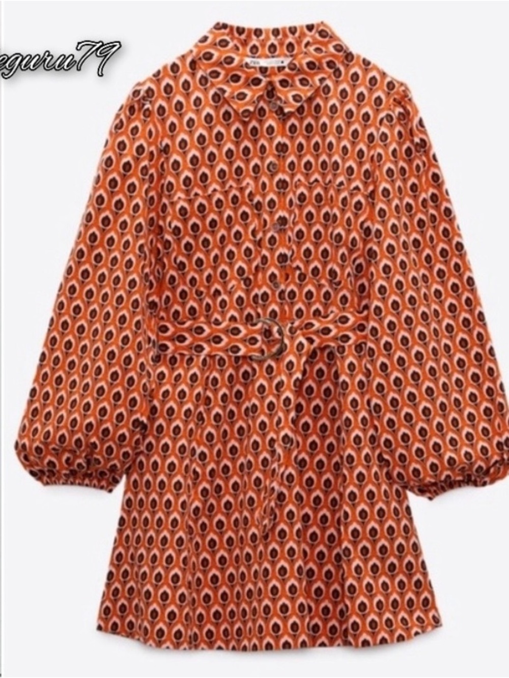 NWT Zara Orange Brigitte Mini Dress Size XL - Picture 6 of 8